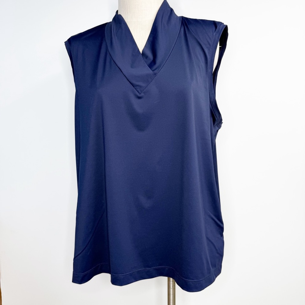 Kinona Navy Blue V Neck Sleeveless Top Golf Size XXL
